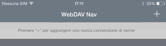 aggiungere nuova connessione in WebDAV Nav